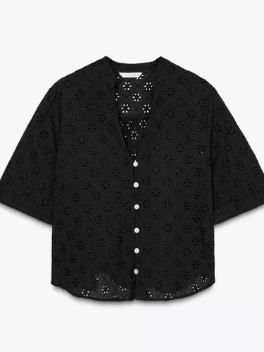 Zara black eyelet button - zara,