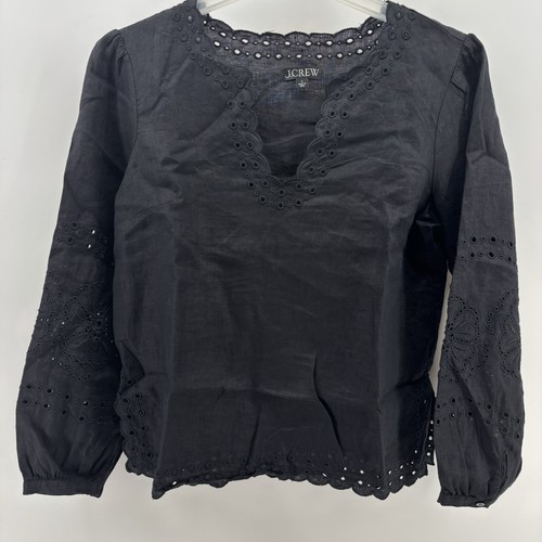 Crew black linen eyelet - j.crew,
